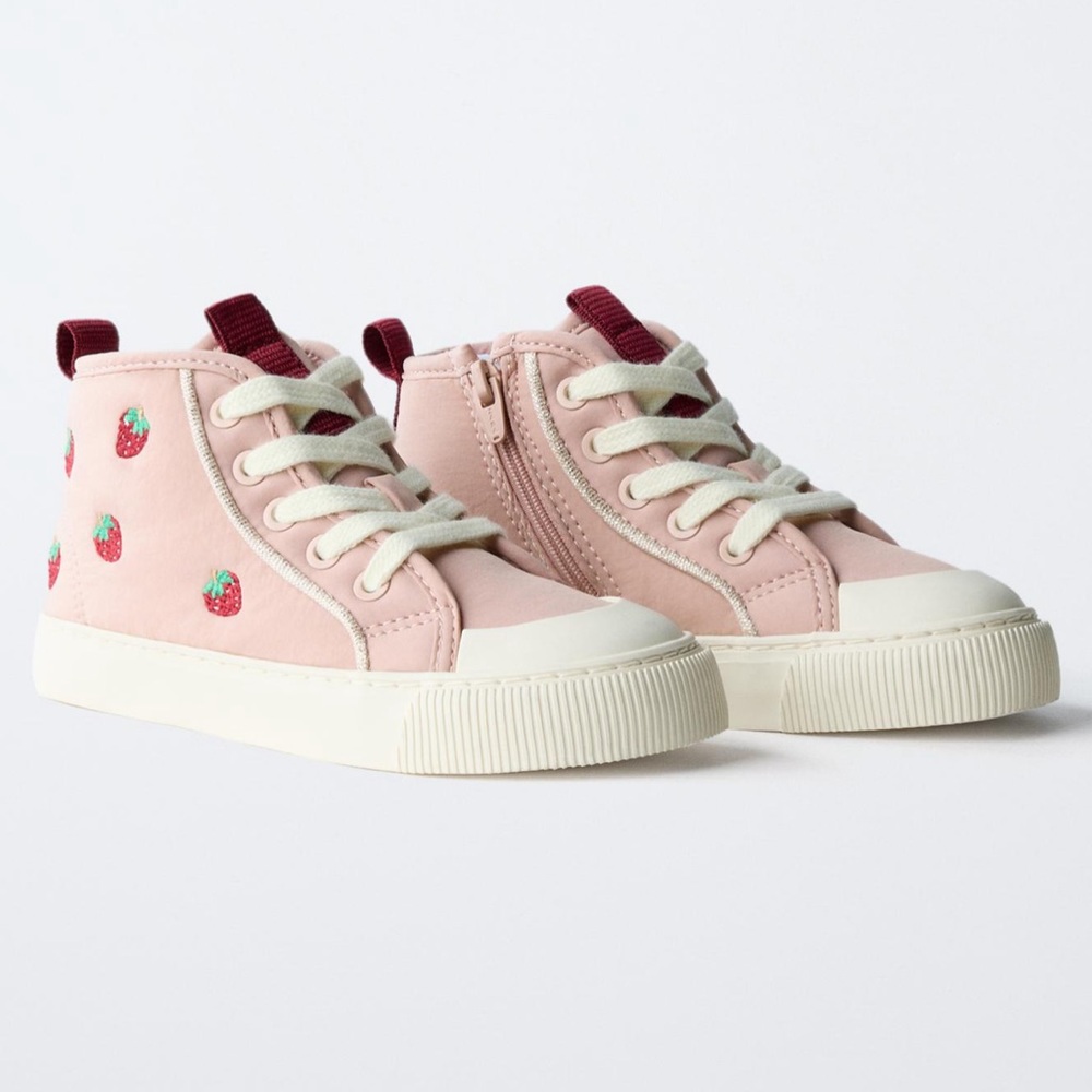 NWT Zara Kids Strawberry High Top Sneakers